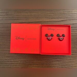 NEW Disney BaubleBar Christmas Santa Mickey Earrings